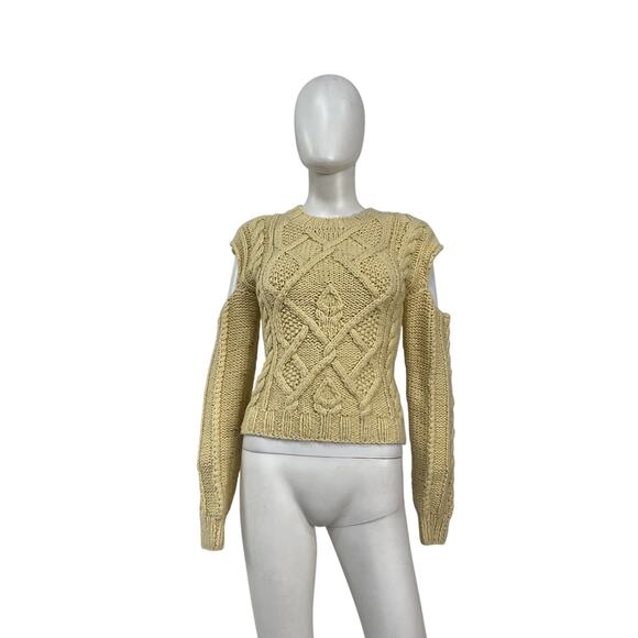 For Love & Lemons 'Andie' Cream Cotton Cut-Out Sweater Size S - Picture 3 of 4